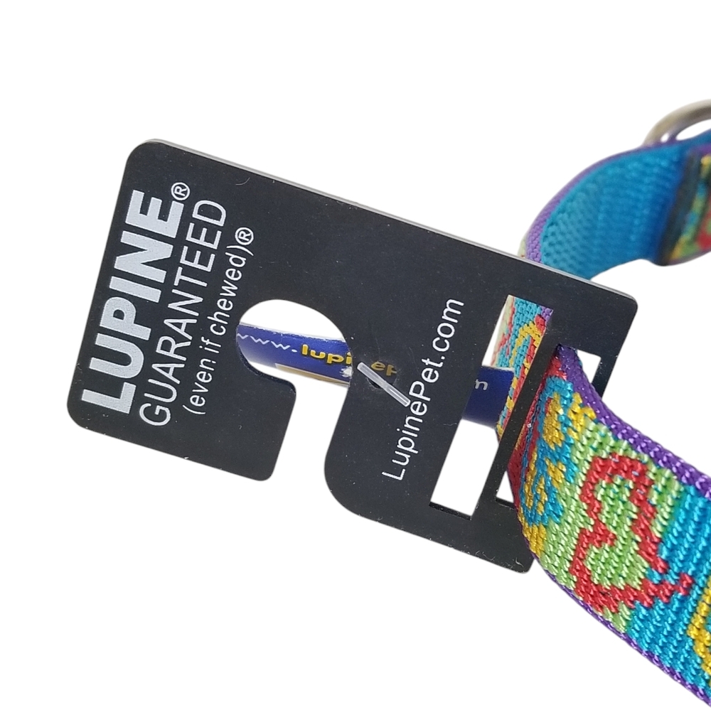 LUPINE Pet "Peace Pup" Design 3/4" Adjustable Nylon Dog Collar Size 15"-25" - Picture 8 of 11